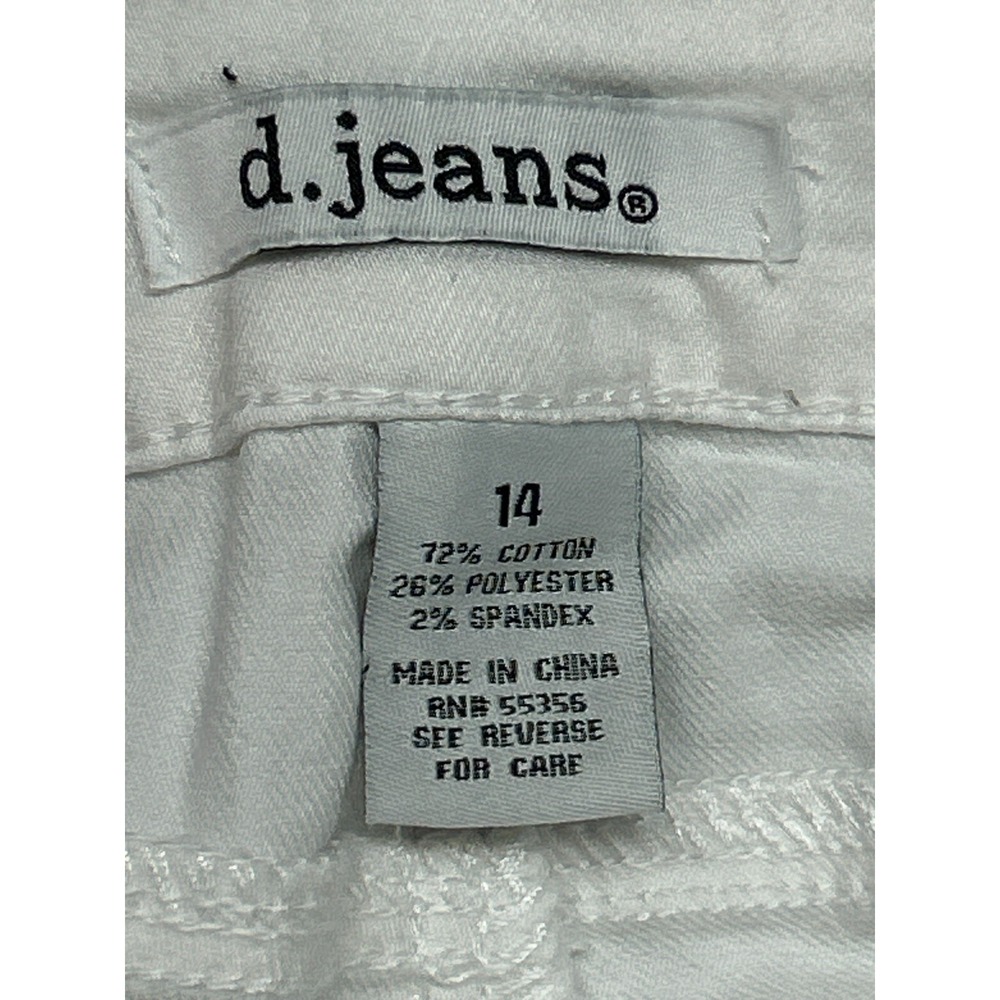 D Jeans Capri Pants Womens 14 White High Waist Modern Fit High Waist Solid New - Picture 12 of 13
